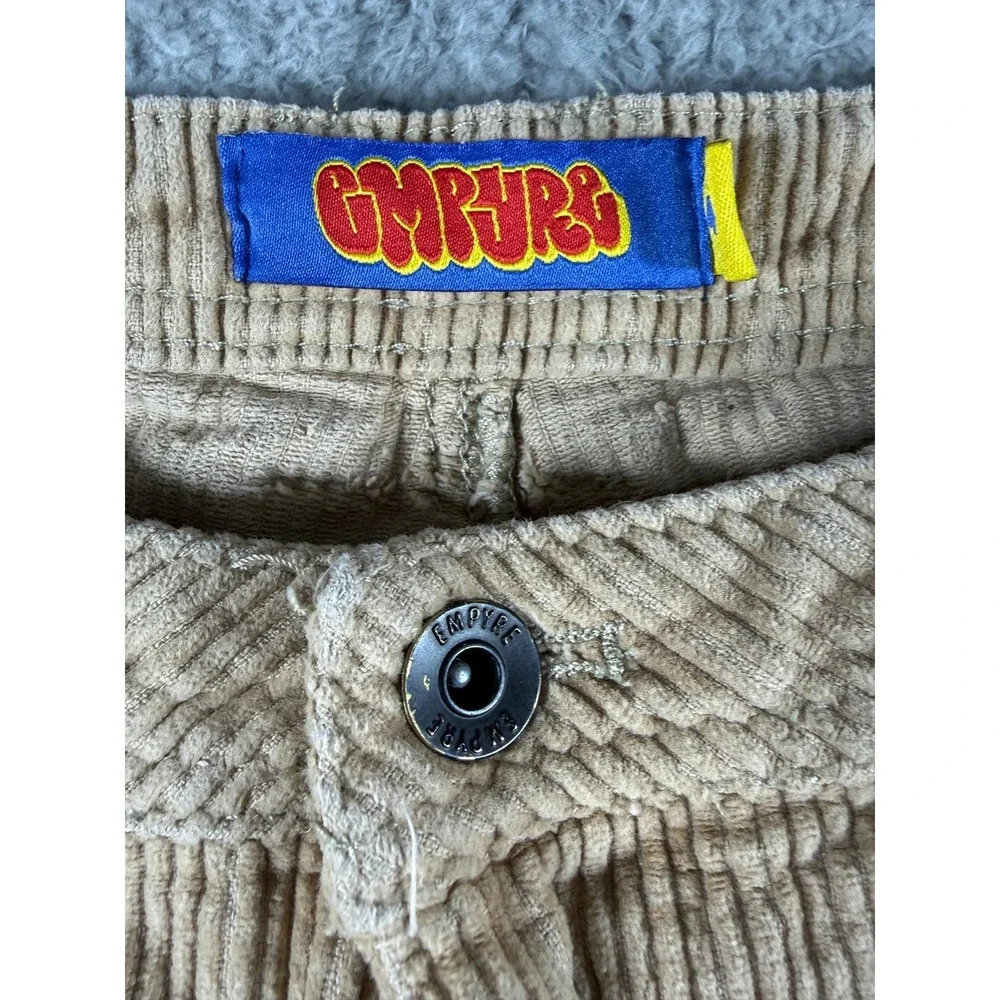 Empyre Relax Brown Khaki Corduroy Pants Mens 34x27 Skateboard Baggy Casual